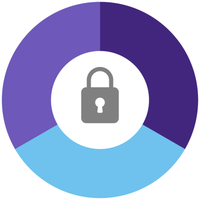 Decorative image of a circle with a padlock in the middle