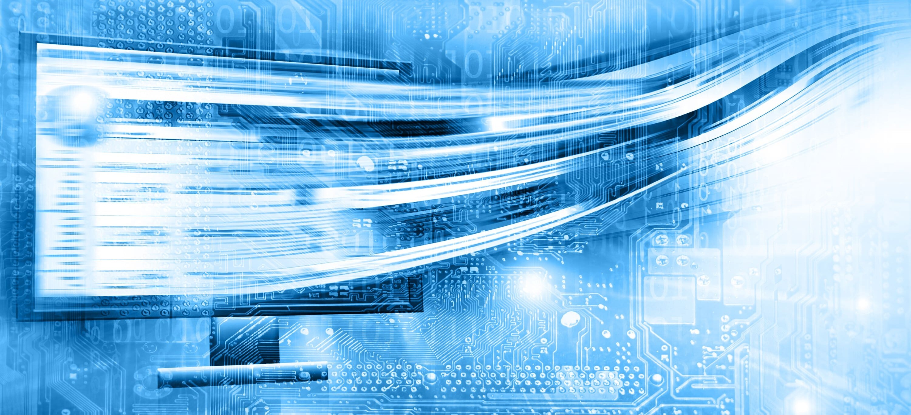 Abstract image showing a computer screen with data flowing outwards