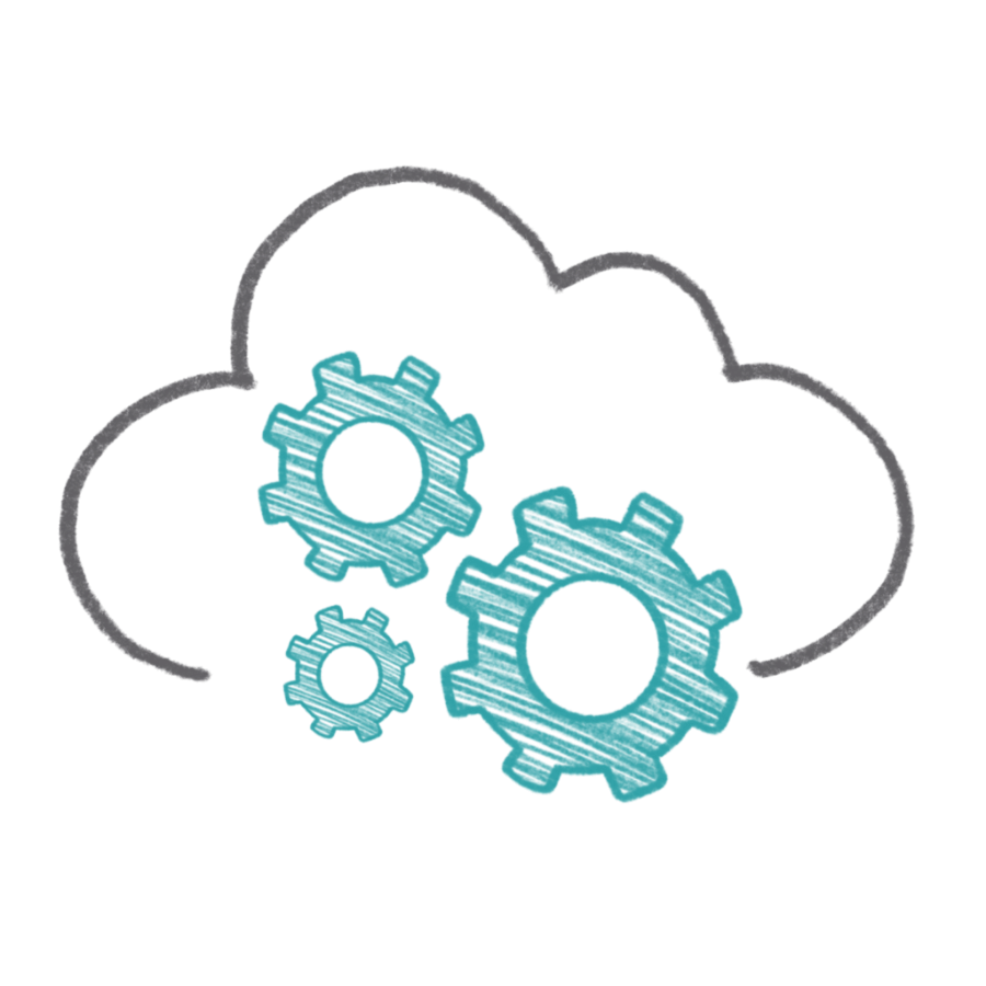 Cloud engineering and software development icon